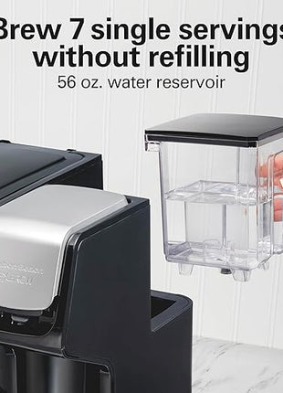 Hamilton Beach FlexBrew Trio 2-Way Coffee Maker, Compatible with K-Cup Pods or Grounds, Combo, Single Serve & Full 12c Pot, Black - Fast Brewing (49902)