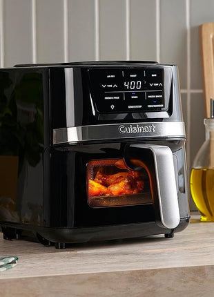 Cuisinart Air Fryer, 2.6-Quart Compact Basket Fryer with 3 Cooking Functions to Air Fry, Roast, and Bake, 3 Airfryer Presets, Dishwasher-Safe Parts, AIR-80, Stainless Steel & Black