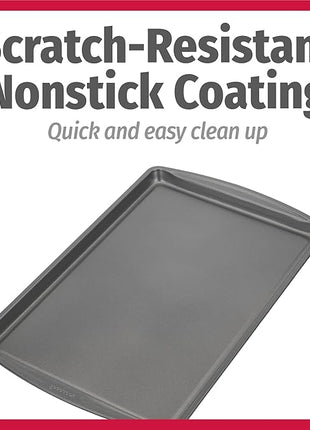GoodCook Everday Nonstick Carbon Steel 17 x 11-Inch Baking Sheet Set, 2 Pack – Medium Sized Carbon Steel Cooking Pans, Bakeware Set, Cookie Sheets for Baking, Oven Pan Set