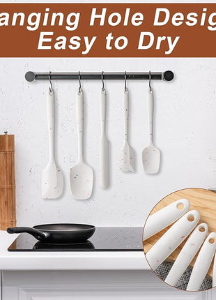 Silicone Spatula Set, 5 Piece Food Grade Rubber Spatulas for Baking, Cooking, and Mixing High Heat Resistant Non Stick Dishwasher Safe BPA-Free (Candy Color)