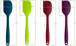 OVENTE Silicone Spatula Set of 5, Food Grade Rubber Spatula with High Heat Resistant, BPA-Free and Dishwasher Safe, Nonstick Kitchen Utensils for Baking, Cooking and Mixing, Multicolor SP12305LBGOPR