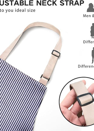 2 Pack Adjustable Bib Apron with 2 Pockets Chef Cooking Kitchen Restaurant Aprons for Women Men