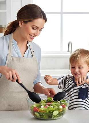 HAKSEN Silicone Spoons for Cooking, 4PCS 10.8 Inch Nonstick Kitchen Serving Spoons, Heat Resistant Silicone Cooking Utensils Set for Stirring, Mixing, Baking, Dishwasher Safe