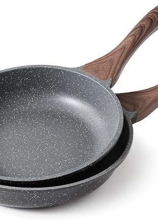SENSARTE Nonstick Frying Pan Skillets, Swiss Granite Coating Omelette Pans, Healthy Cookware Chef's Pans, Free of Intentionally Added PFOA (9.5+11 Inch)