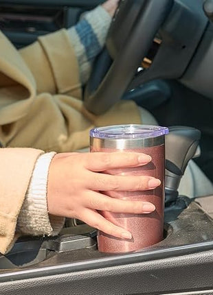 SUNWILL Travel Coffee Tumbler 20 oz, Insulated Mug with Lid, Stainless Steel Cup for Hot and Cold Drinks, Rose Gold