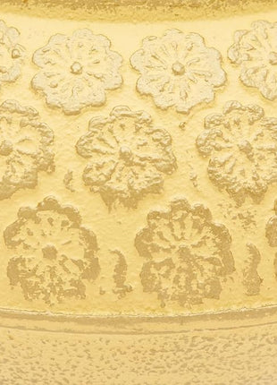 Juvale Japanese Cast Iron Teapot - Stainless-Steel Infuser & Loose Leaf Tea Pot - Superior Heat Retention Cast Iron Kettle - Elegant Floral Trivet For Home Tea Set - 800 ml, Yellow