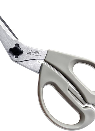 CANARY Japanese Kitchen Shears with Cutter 7.5" Offset Angled Blade, Made in JAPAN, Dishwasher Safe Come Apart Blade, All-Purpose Detachable Kitchen Scissors, Rust Proof Japanese Stainless Steel, Gray