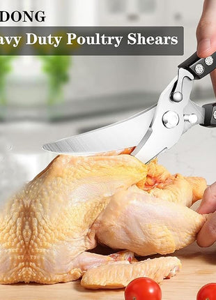 ANDONG Heavy Duty Kitchen Scissors, Professional Poultry Shears, Cooking Utensils, Black