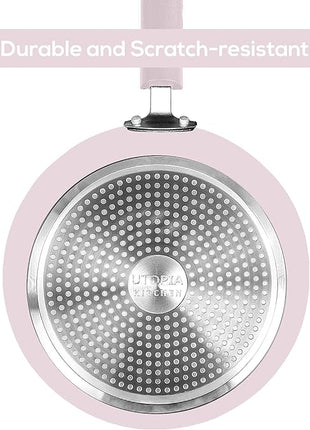 Utopia Kitchen Nonstick Cookware 3 Piece Set, Non-Stick Frying Pans with Induction Bottom, 8, 9.5 & 11 Inches Frying Pans with Bakelite Handles, PFOA Free, Purple & Black