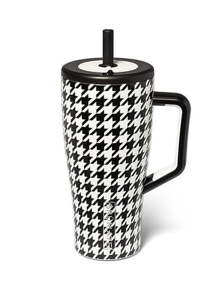 BrüMate Era 30 oz Tumbler with Handle and Straw | 100% Leakproof Insulated Water Bottle Tumbler with Lid and Flexible SoftSip Straw | Made of Stainless Steel | Cup Holder Friendly | 30oz (Houndstooth)