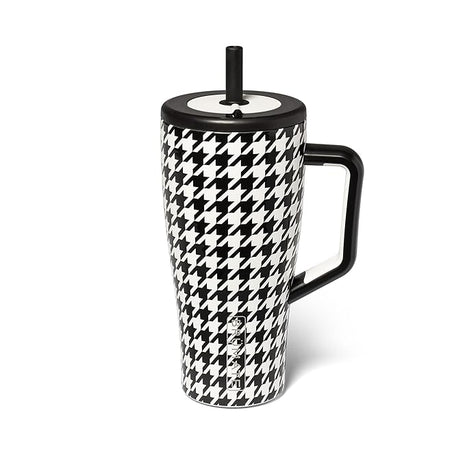 BrüMate Era 30 oz Tumbler with Handle and Straw | 100% Leakproof Insulated Water Bottle Tumbler with Lid and Flexible SoftSip Straw | Made of Stainless Steel | Cup Holder Friendly | 30oz (Houndstooth)