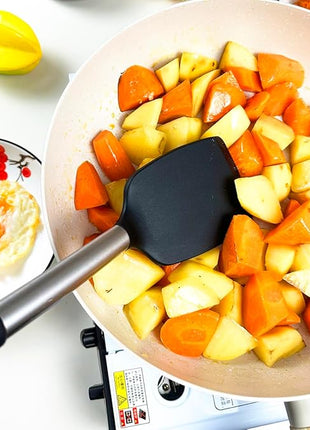 3Pcs Silicone Spatula Set Heat Resistant Spatulas for Nonstick Cookware Fish Turner Plastic Spatulas Rubber Wok Spatula, Long Large Spatula Silicone Cooking Use Kitchen Utensils Set