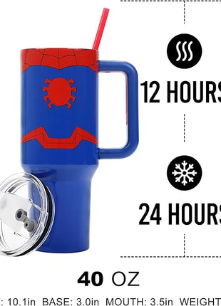 Bioworld Marvel Spider-Man Costume 40 Oz Stainless Steel Tumbler With Handle-OSFA