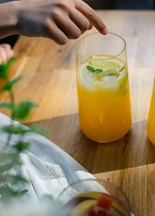 Krosno Water Glasses, Set of 6, Capacity 20 fl oz, Infinity Collection, Thin Highball Glasses,Clear Tall Glass Cups For Water, Juice, Drinks, and Cocktails, Dishwasher Safe, Made in Europe