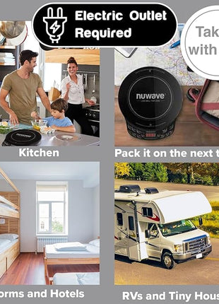 Nuwave PIC Flex Compact, Portable, Powerful Induction Cooktop With 9-inch Duralon Healthy Ceramic Non-Stick Fry Pan