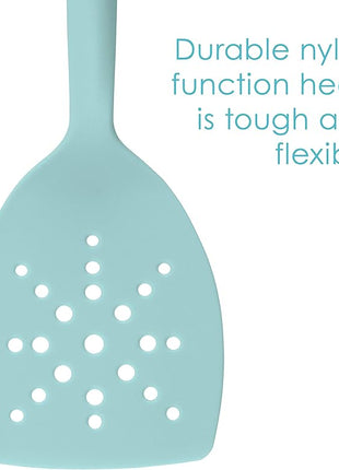 Rachael Ray Tools and Gadgets Spoon, Slotted and Solid Turners Set/ Cooking Utensils - 3 Piece, Light Blue