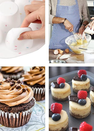 Silicone Egg Bite Molds Air Fryer Muffin Pan for Baking Non-Stick Silicone Egg Molds 7 Cups Air Fryer Cupcake Mold for Mini Muffins, Tart, Mini Cupcake BPA Free