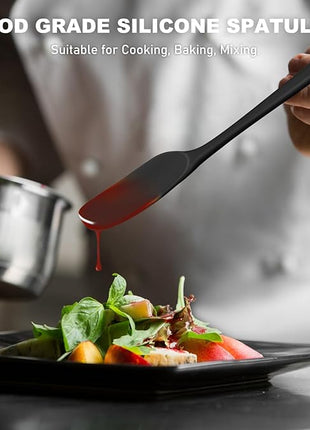 NileHome Silicone Spatula Set, 6 Pieces Food Grade Kitchen Utensils with Silicone Brush Heat Resistant BPA-free Rubber Spatula for Scraping, Baking, Cooking, Mixing