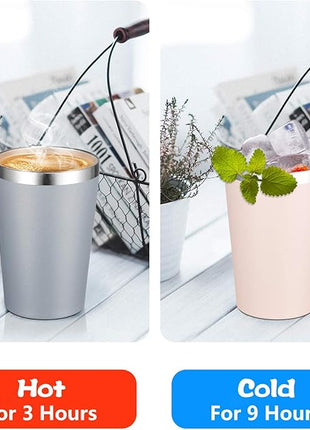 VEGOND 12oz Tumbler Stainless Steel Tumbler bulk Vacuum Insulated Double Wall Travel Tumbler with Lid and Straw Reusable Tumbler, Pink 1 Pack