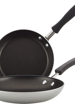 Farberware Cookstart DiamondMax Nonstick Frying Pans/Skillet Set, Dishwasher Safe, 8.25 Inch and 10 Inch, Silver