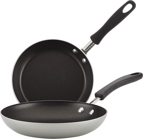 Farberware Cookstart DiamondMax Nonstick Frying Pans/Skillet Set, Dishwasher Safe, 8.25 Inch and 10 Inch, Silver