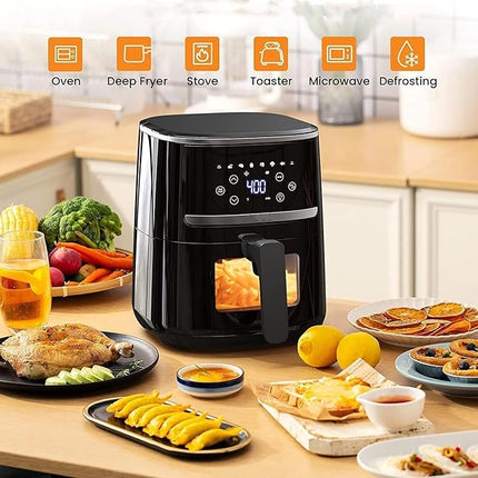 5QT Air Fryer with Touchscreen & View Window - 8-In-1 Digital Airfryer, Oil-Free Cooking, Timer Control, Compact Air Fryer for Home/Kitchen/Dorm Use