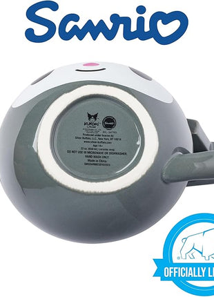 Silver Buffalo Hello Kitty and Friends Kuromi Ceramic 3D Sculpted Mug, 20 Ounces