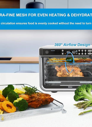 Air Fryer Oven Basket, Replacement Stainless Steel Baking Trays for Ninja Foodi DT201 DT251 10-in-1 Smart XL Air Fryer Oven, Mesh Dehydrating Basket Accessories