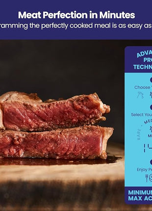 CHEFMAN 5-Quart Digital Air Fryer with Temperature Probe, 8 Customizable Cooking Presets, Large Easy-View Window, Give Your Food an Extra Crispy Finish, Nonstick Dishwasher-Safe Basket & Tray, Black