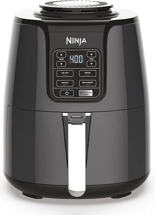 Ninja | Air Fryer | 4 QT Capacity | 4-in1 Roast, Crisp, Roast, Reheats, & Dehydrates | Dishwasher Safe Parts | Includes 20 Easy & Healthy Recipes | Compact | Grey | AF101