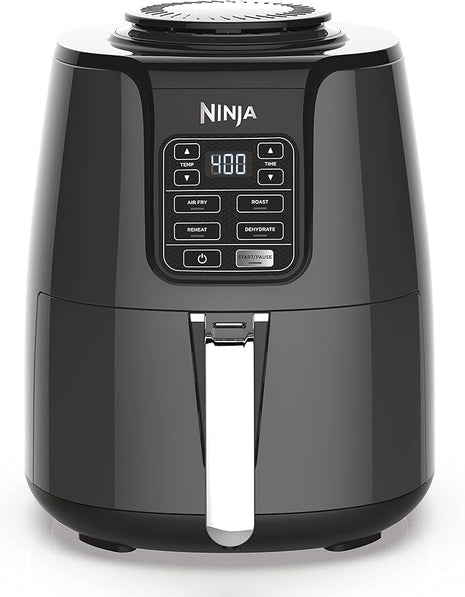 Ninja | Air Fryer | 4 QT Capacity | 4-in1 Roast, Crisp, Roast, Reheats, & Dehydrates | Dishwasher Safe Parts | Includes 20 Easy & Healthy Recipes | Compact | Grey | AF101