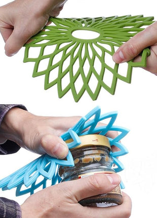 ME.FAN Silicone Trivet Mat - Kitchen Hot Pads for Pots & Dish - Insulated Teapot Trivet - Flexible, Durable, Non-Slip Large Coasters 3 Set Grass Green