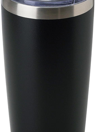 DOMICARE 20oz Stainless Steel Tumbler Bulk with Lid, Double Wall Vacuum Insulated Travel Mug, Powder Coated Coffee Cup, Powder Black, 1 Pack