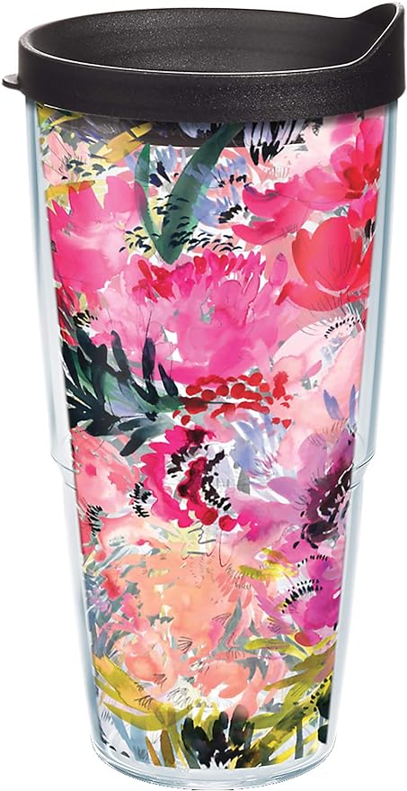 Tervis Kelly Ventura - Floral Collection Made in USA Double Walled Insulated Tumbler Travel Cup Keeps Drinks Cold & Hot, 24oz - Classic, Perennial Garden