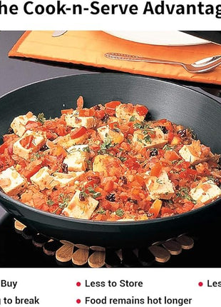 Hawkins Futura 7.5 Litre Deep Fry Pan, Hard Anodised Kadai with Stainless Steel Lid, Flat Bottom Kadhai, Big Kadai, Black (AD75S)