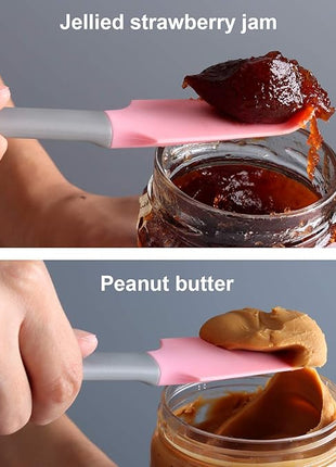 Silicone Mini Spatula, Curved Small Spatula, Kitchen Jar Spatula, Wet Pet Food Can Spoon, for Cooking Baking Frosting or Mixing, 6pcs