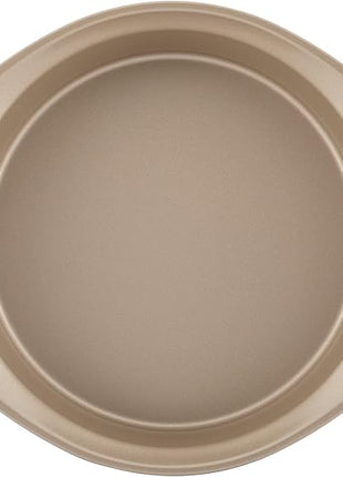 Rachael Ray 47578 Cucina Nonstick Bakeware Set with Grips Includes Nonstick Bread Pan, Baking Sheet, Cookie Sheet, Baking Pans, Cake Pan and Muffin Pan - 10 Piece, Latte Brown with Agave Blue Grips