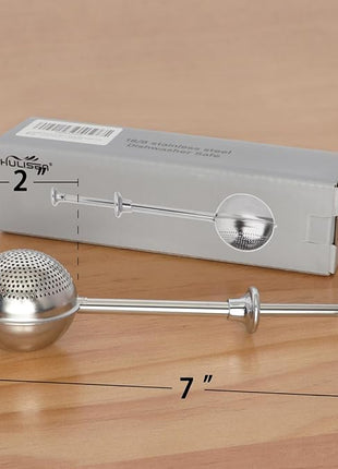 HULISEN Set of 2 Flour Duster for Baking, Powdered Sugar Shaker Duster, 18/8 Stainless Steel Pick Up and Dust Flour Sifter with Spring-operated Handle for Easy One-handed Operation