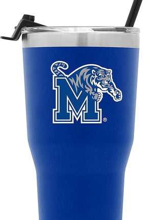 Simple Modern Officially Licensed Collegiate Memphis Tigers Tumbler with Straw and Flip Lid | Insulated Stainless Steel 30oz Thermos | Cruiser Collection | University of Memphis