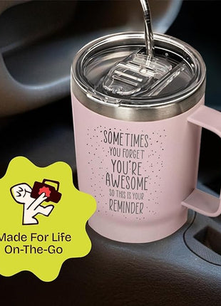 KLUBI Cute Pink Birthday Gifts for Women - Sometimes You Forget Your Awesome Gifts for Women Mothers Day Gifts for Her Gifts for Coworkers College Girl Gift Ideas Boss Day Gifts Mothers Day Mugs