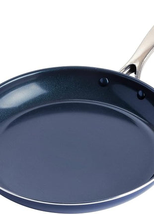 Blue Diamond 12" Nonstick Frying Pan Skillet, Diamond Infused PFAS & PTFE-Free Ceramic Pot, Dishwasher & Oven Safe, Stay Cool Handle, Durable Non Toxic Metal Utensil Safe, Egg & Omelet Pan, Blue