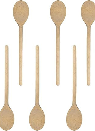 12PCS 12 Inch Long Wooden Spoons, Long Handle Wooden Cooking Mixing Oval Spoons Baking Cooking Tasting Stirring - Sauce Spoons. Made of Natural Beechwood