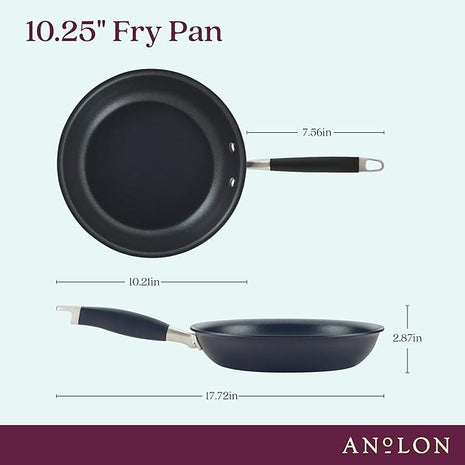 Anolon Advanced Home Hard Anodized Nonstick Skillet, 10.25 Inch – 10 Inch Fry Pan, Non Stick Saute Pan, Durable Cooking Skillet - Onyx