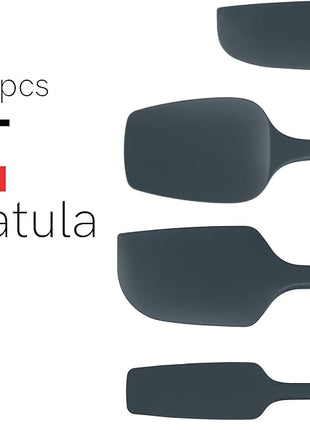 UpGood Silicone Spatula Set 600°F - High Heat Resistant Nonstick, Small and Large Kitchen Spatulas - Flexible BPA Free Professional Grade Cookware - Utensils for Cooking, Baking, Mixing(4 Pcs, Grey)