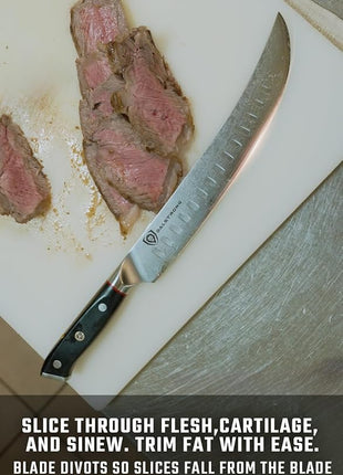 DALSTRONG Butcher Knife - 8 inch - Shogun Series ELITE - Japanese AUS-10V Super Steel - G10 Handle - Vacuum Treated - Meat Slicer Gift - Razor Sharp Breaking Knife - BBQ Knife - Sheath Included