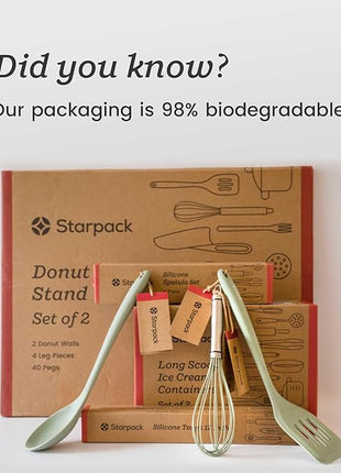 Starpack 'The All Rounder' Premium Silicone Spoonula Spatula - Silicone Spatula Spoons Heat Resistant to 600°F - Best LFGB Spoonulas - Rubber Spoon Spatulas - Kitchen Spoon Spatulas for Cooking