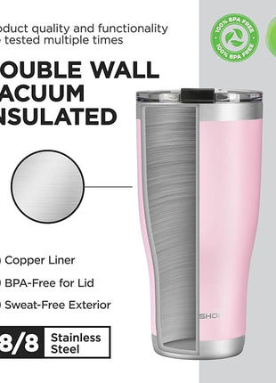 HAUSHOF 30 oz Tumbler, Stainless Steel Vacuum Insulated Coffee Tumbler Water Cup, Double Wall Travel Mug with Lid, Perfect for Hot and Cold Drinks