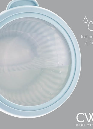 COOK WITH COLOR Prep Bowls with Lids- Wide and Deep Nesting Plastic Small Mixing Bowl Set with Lids, 8 Piece Set - Deep Bowls, Blue