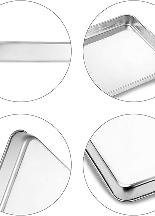 Cookie Sheet and Cooling Rack Set, 16 inch Stainless Steel Baking Pan with a Rack, Professional Bakeware, Healthy & Non-toxic & Rustproof & Easy Clean & Dishwasher Safe