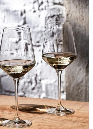 Krosno Large White Wine Glass | Set of 4 | 13.2 oz | Avant-garde Collection | Perfect for Home, Restaurants and Parties | Dishwasher Safe | Lead-Free Crystal Glass